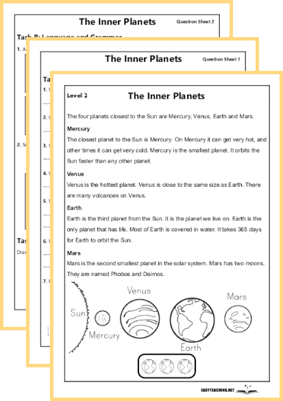 solar system diagram worksheet