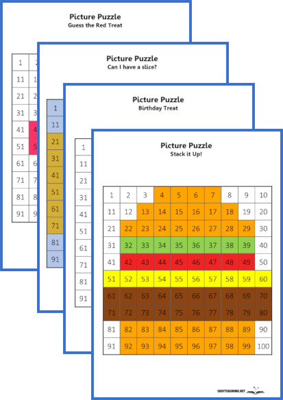 hundred grid colour by number