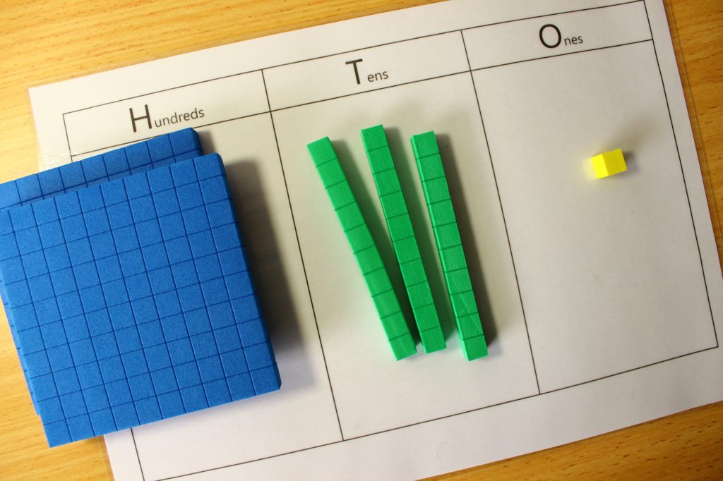 place value activities MABs blocks