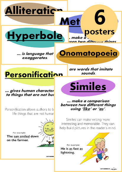 figurative language devices poster set