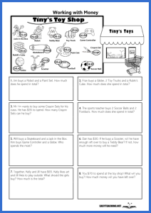 Toy Shop Catalogue, Add, Dollars & Cents
